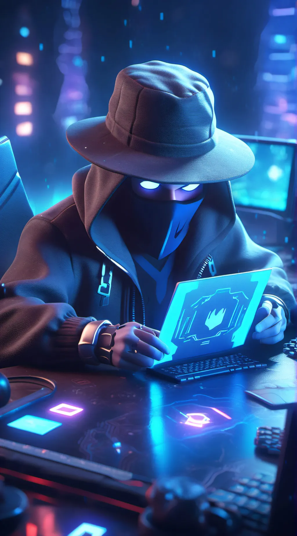 ai character: Anonymous hackers  background