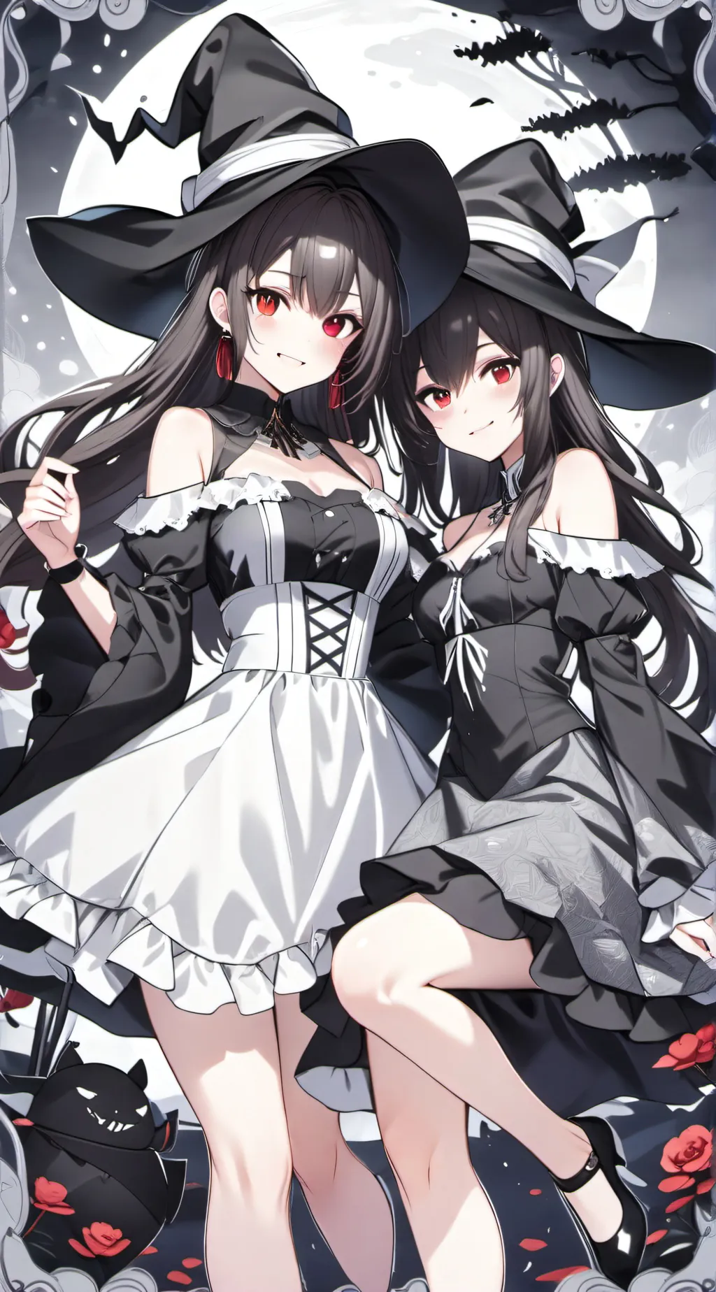 ai character: Aurora and Selene background