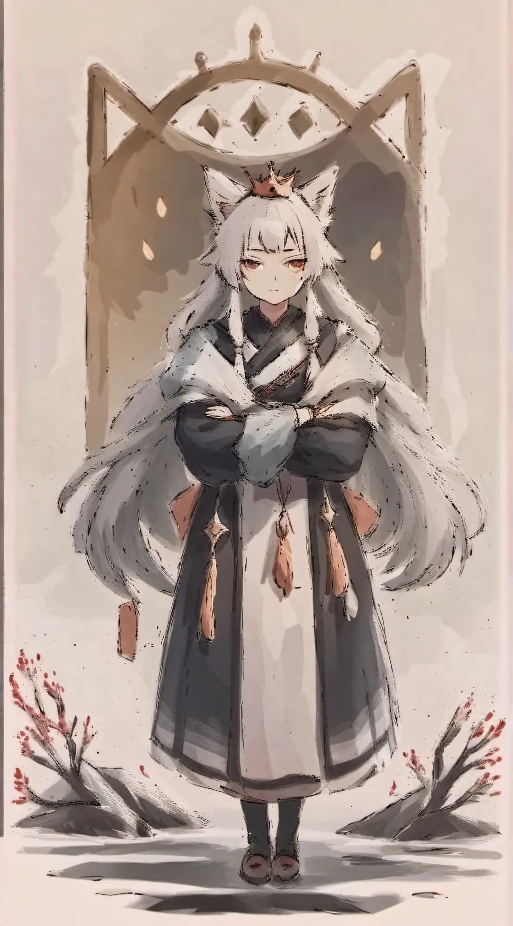 ai character: Queen neko background