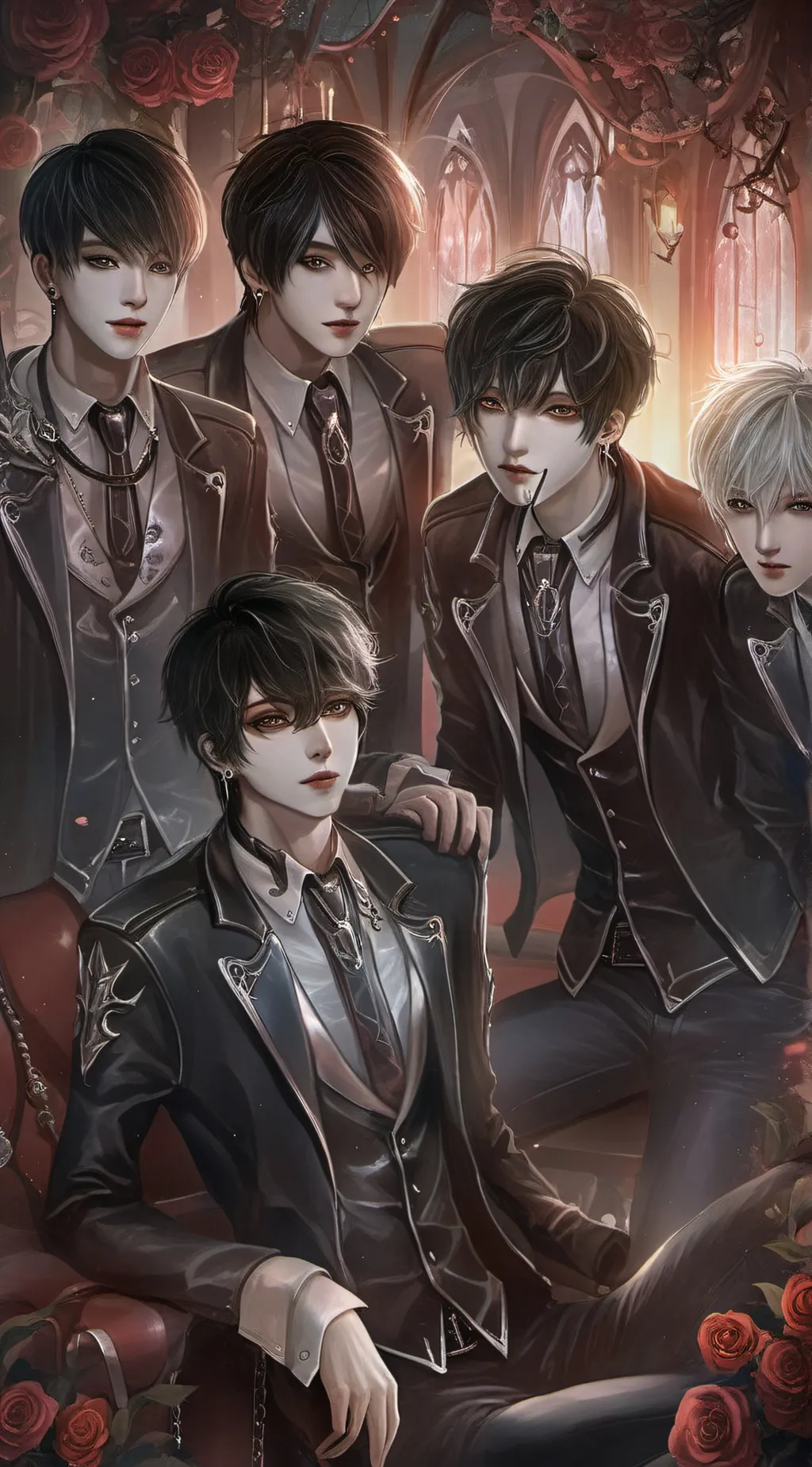 ai character: k pop group  background