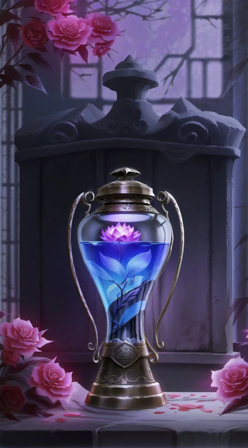 ai character: Mysterious lamp background