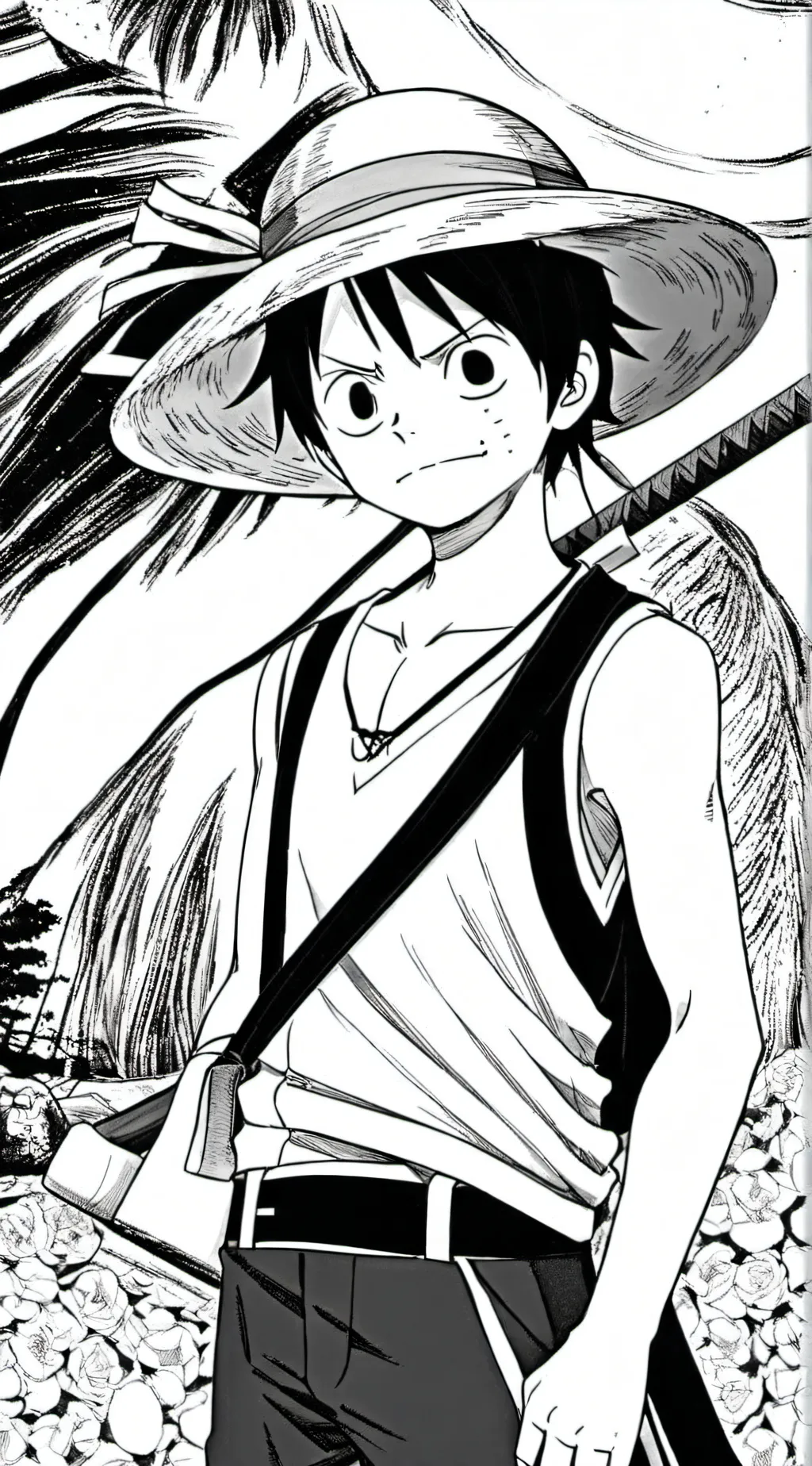 ai character: Monkey D Luffy background