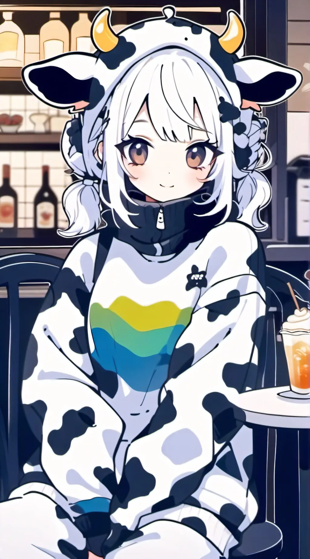 ai character: Weird café background