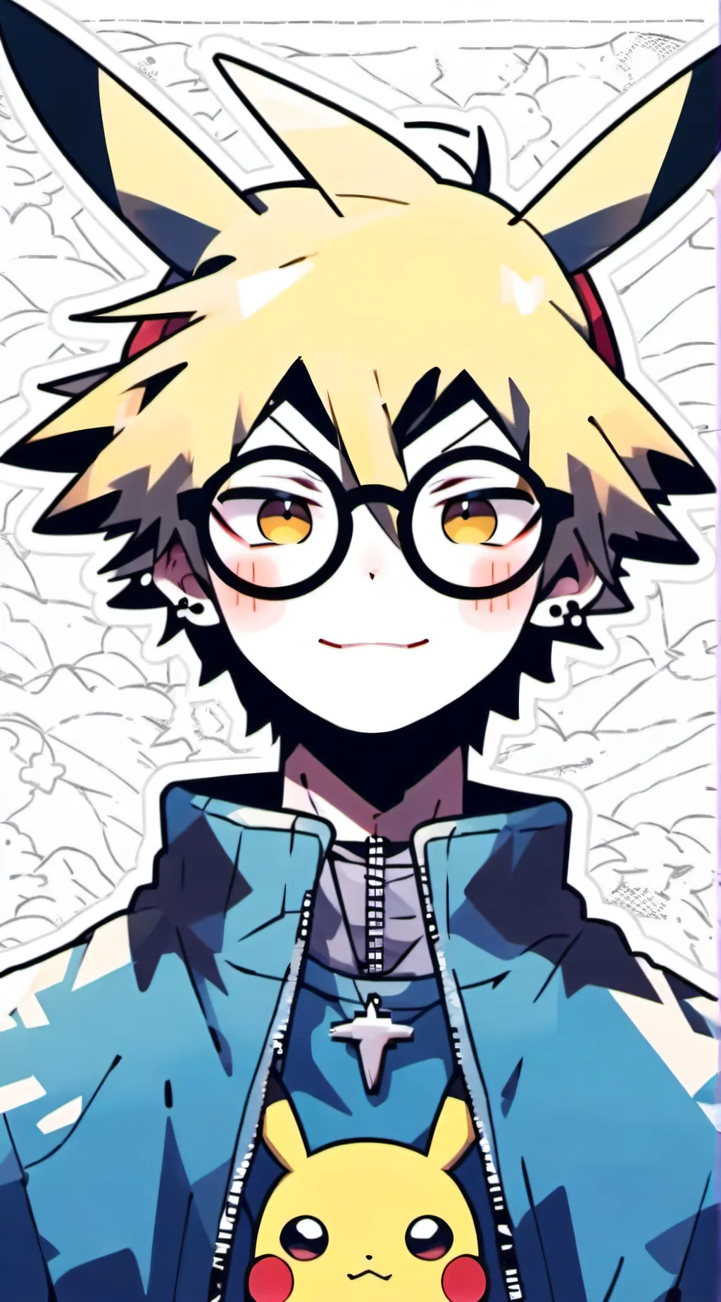 ai character: Nicolas pikachu  background