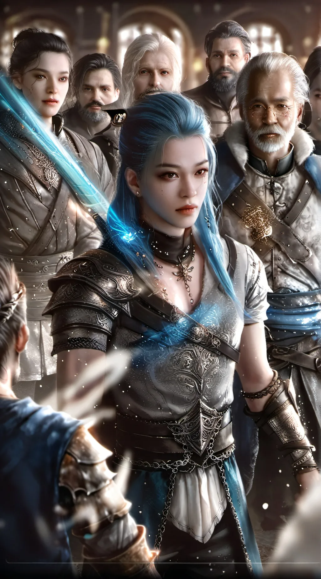 ai character: Esmira Mahogany background