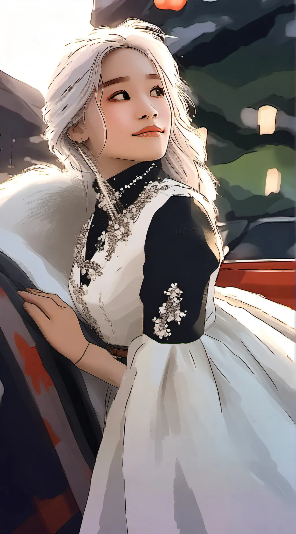 ai character: Michaela  background