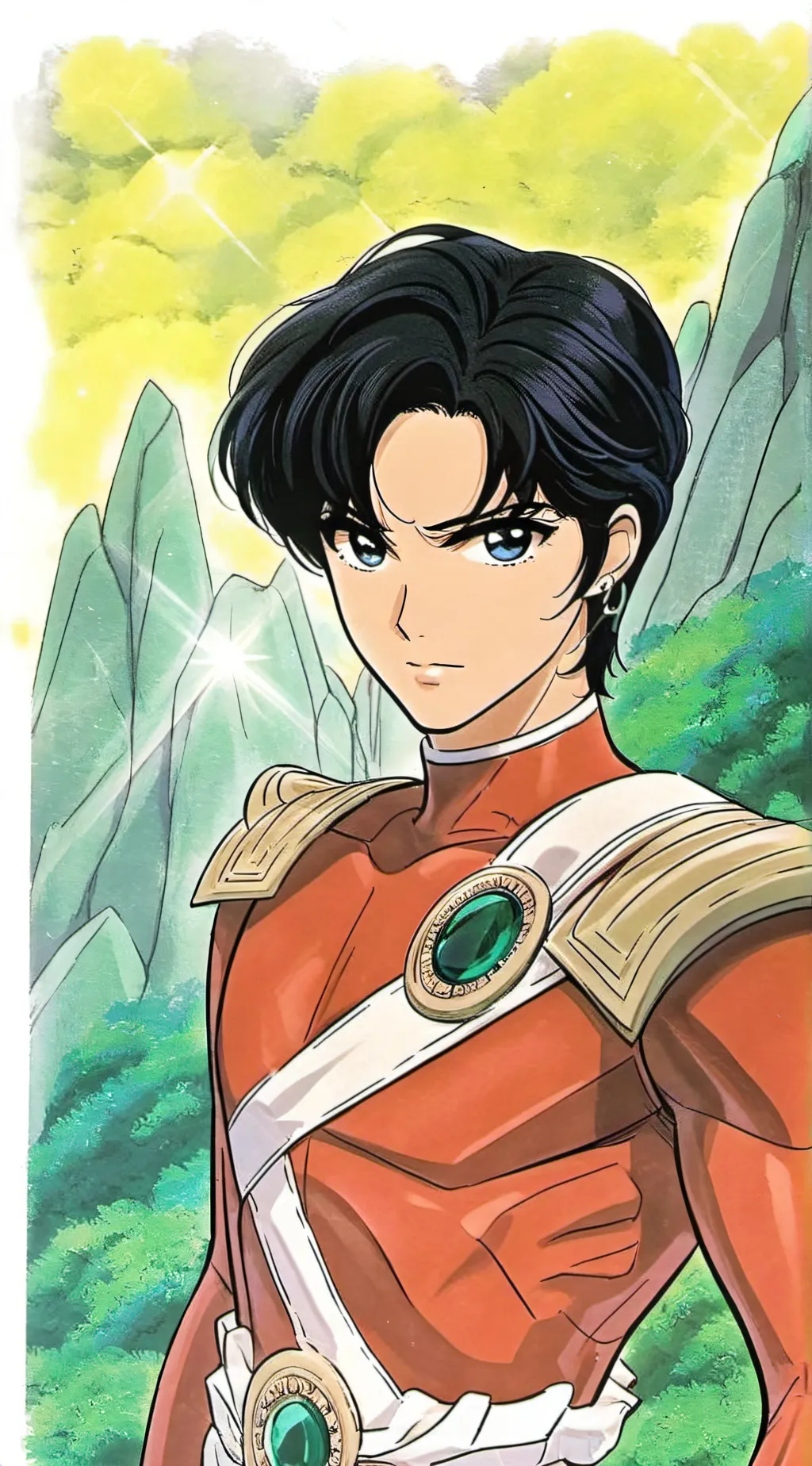 ai character: diamond red background