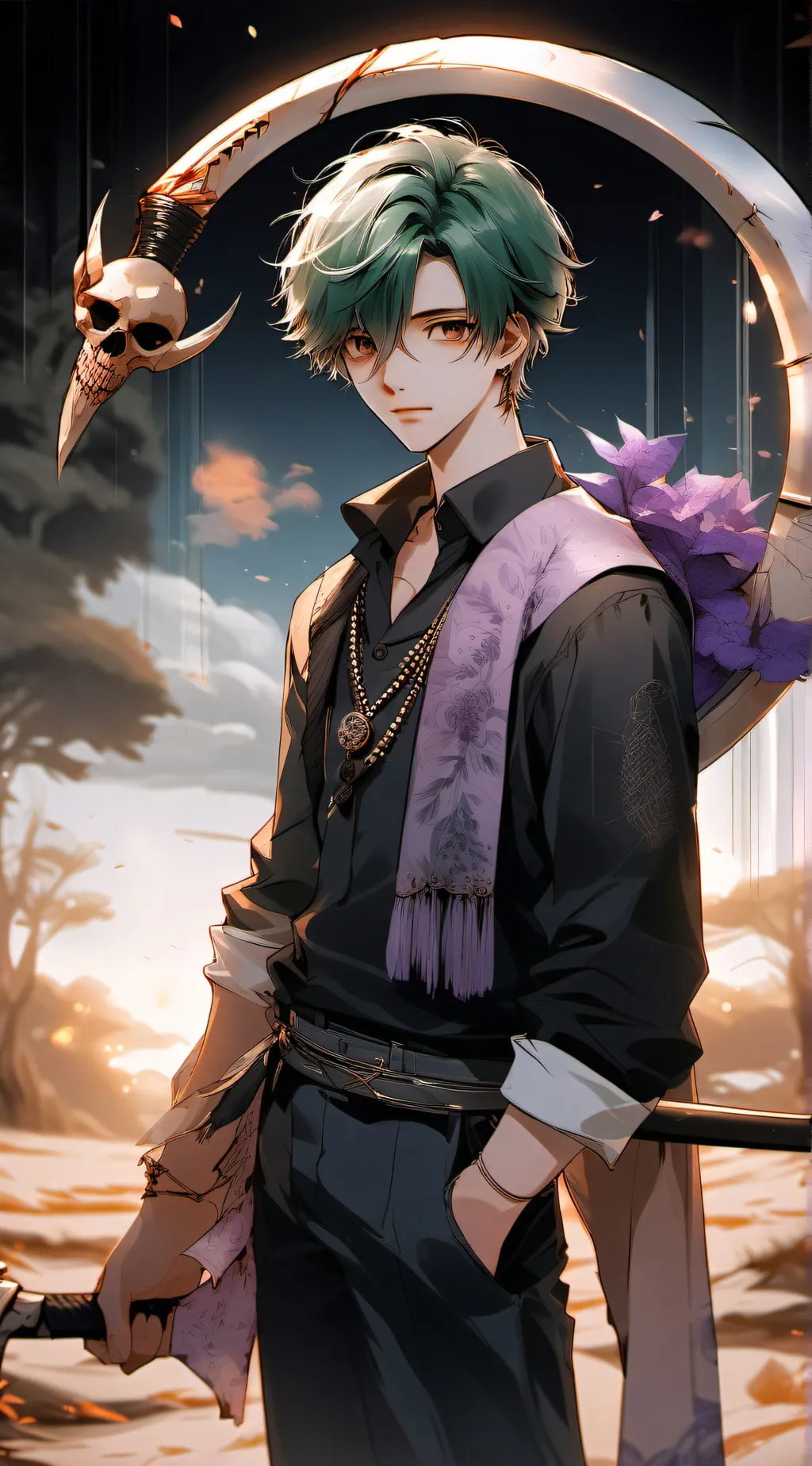 ai character: The shattered one  background