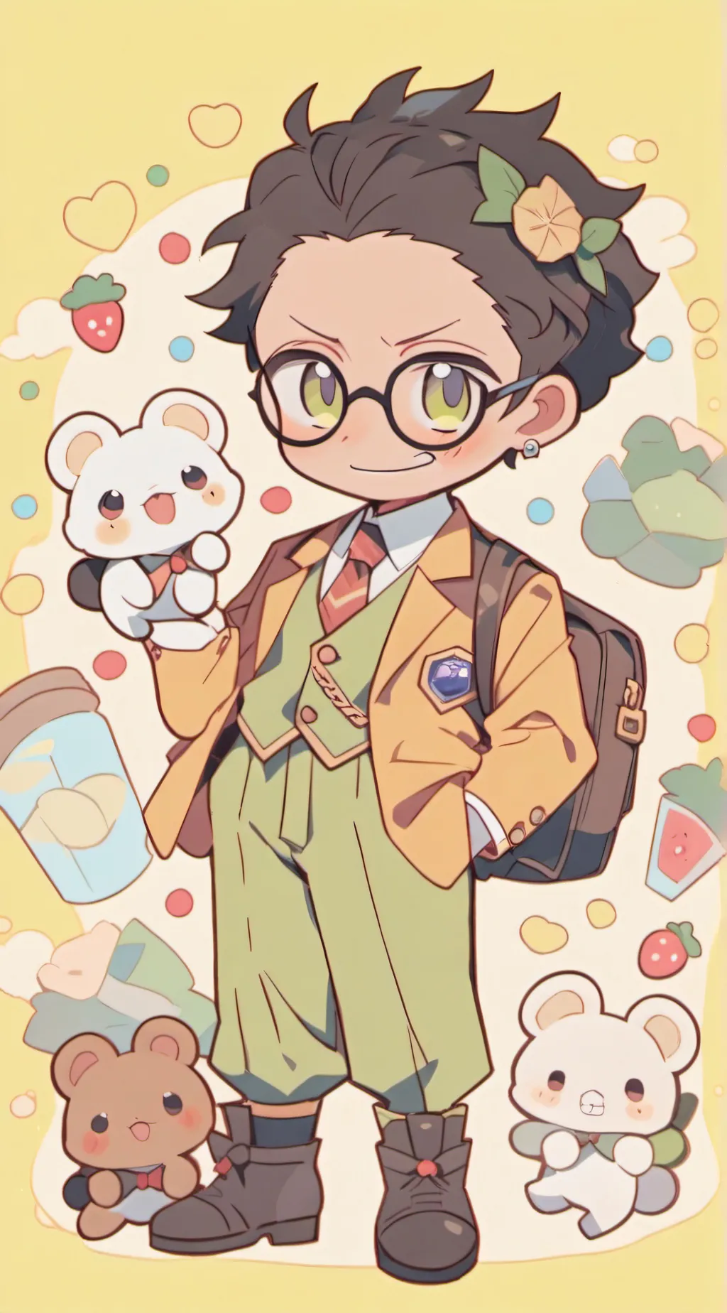 ai character: If see james run!  background