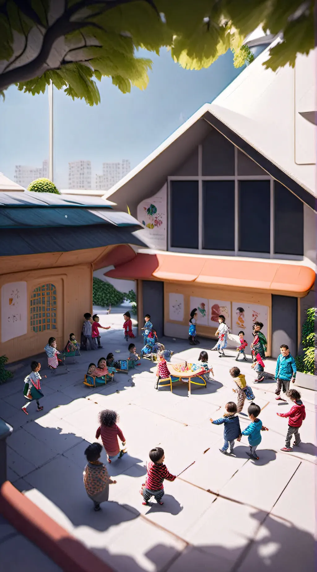 ai character: Kindergarten background