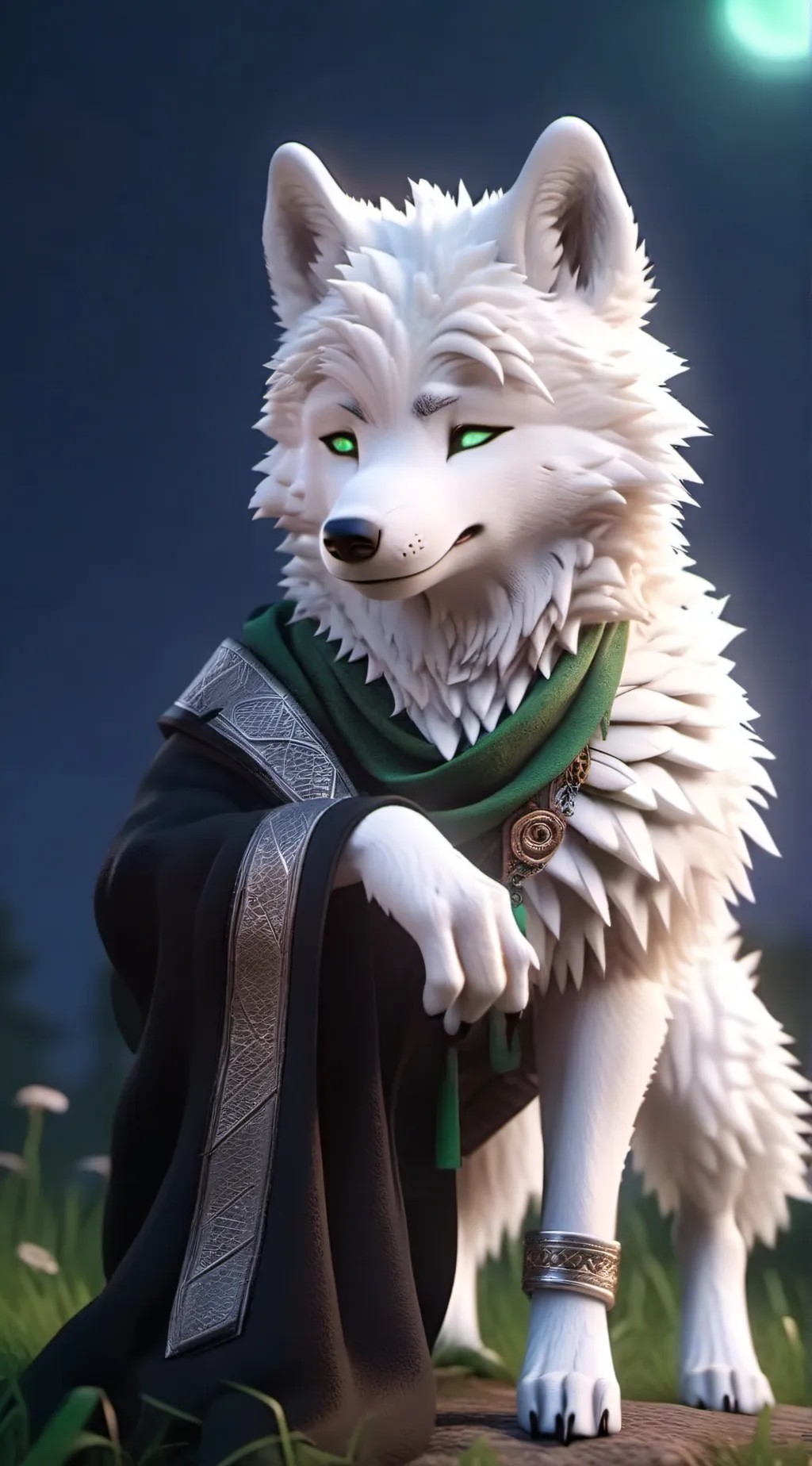 ai character: dominant wolf  background