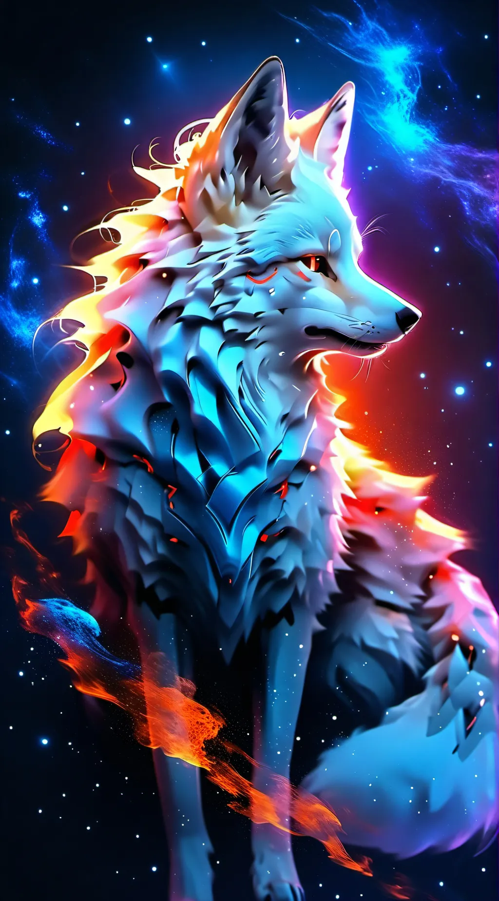 ai character: Flame background