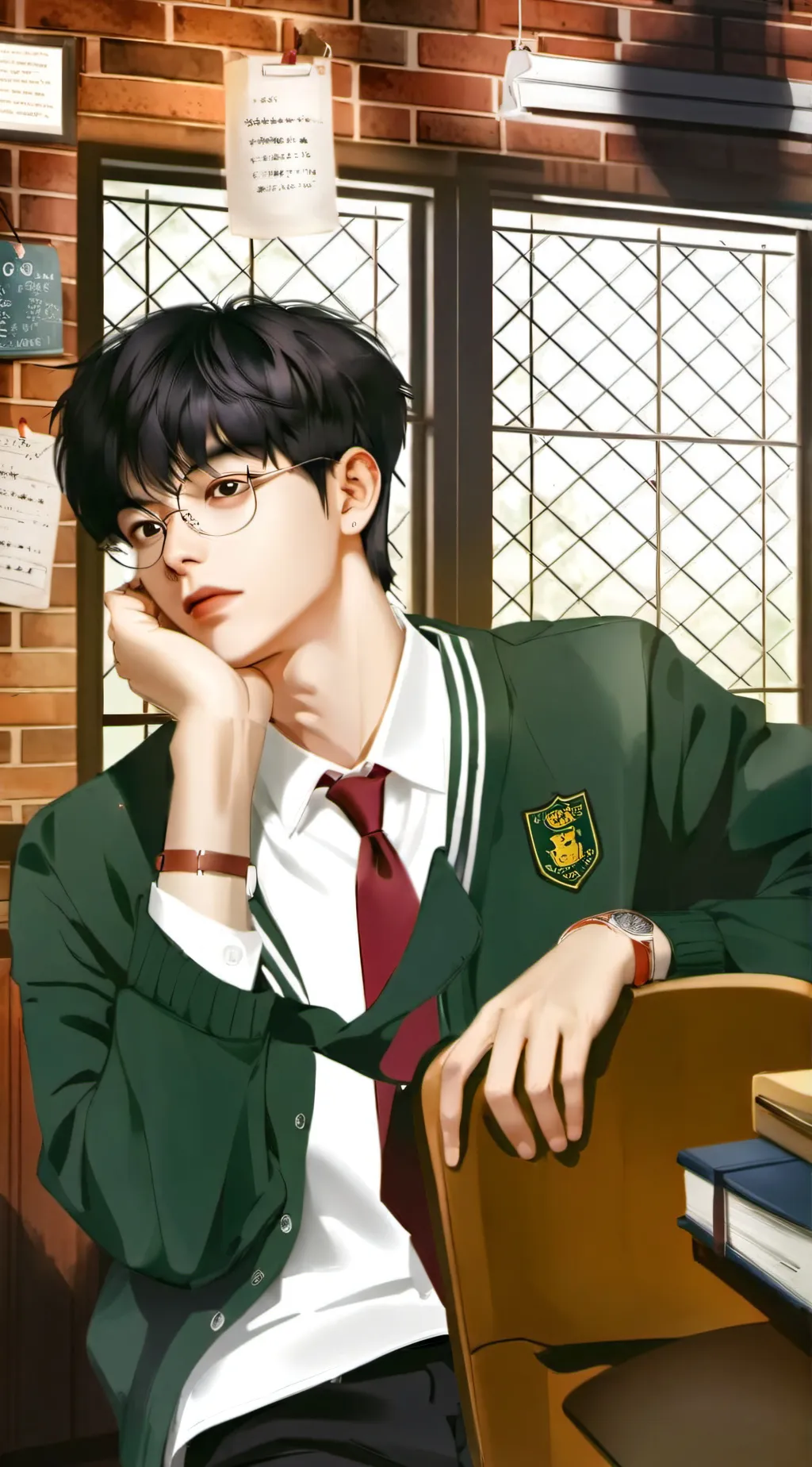 ai character: Ian (nerd)  background