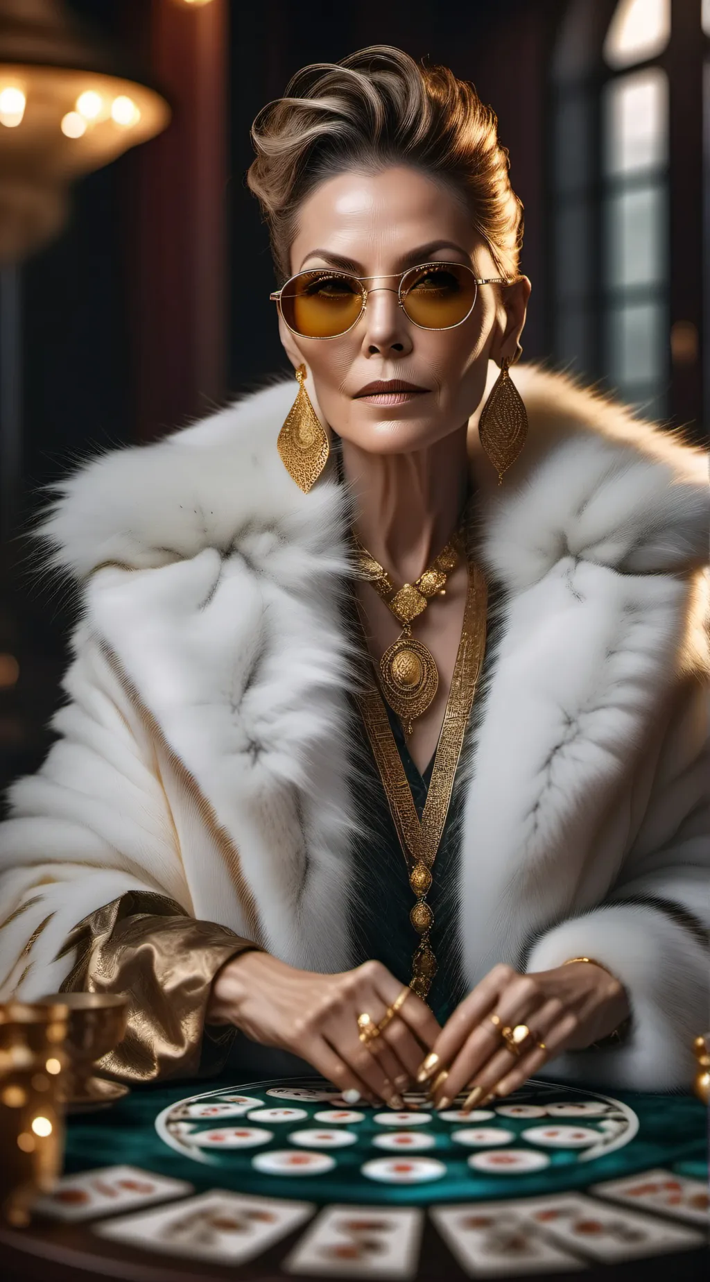 ai character: Goldfinger Gertie background