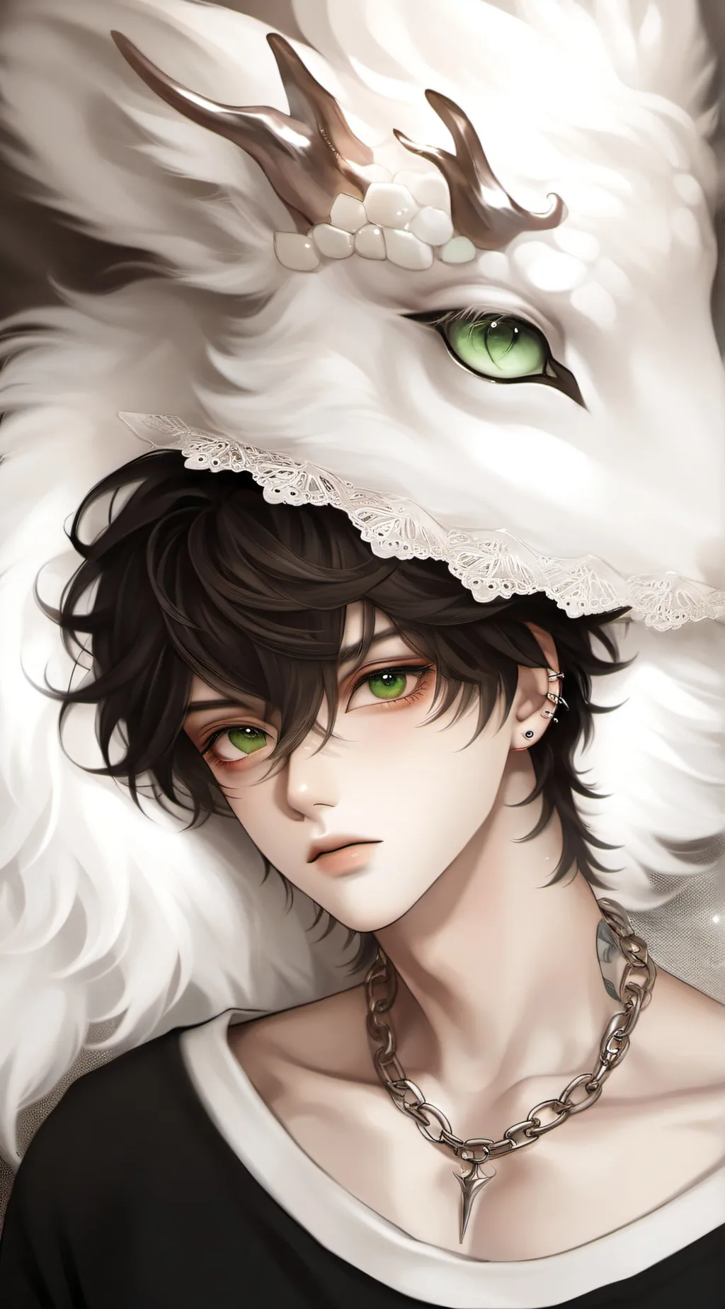 ai character: |Hunter⚫️🍃| background