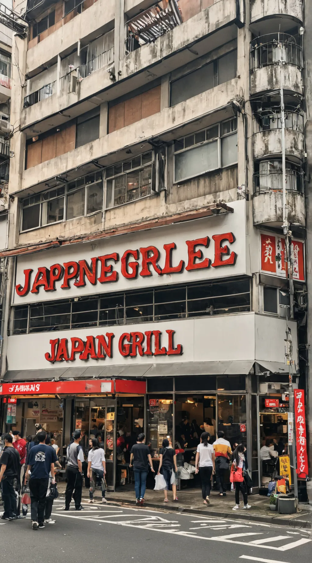 ai character: Japaneese grill background