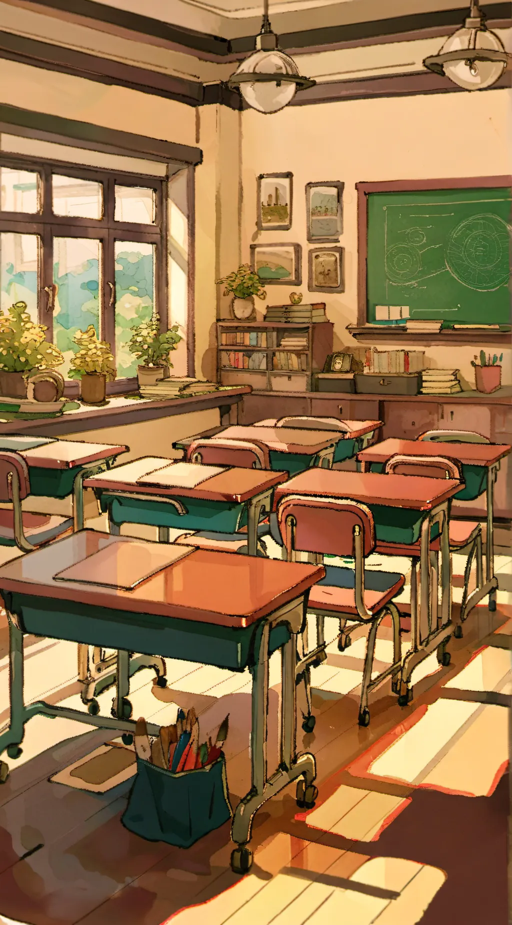 ai character: Z.Z.Z school.  background