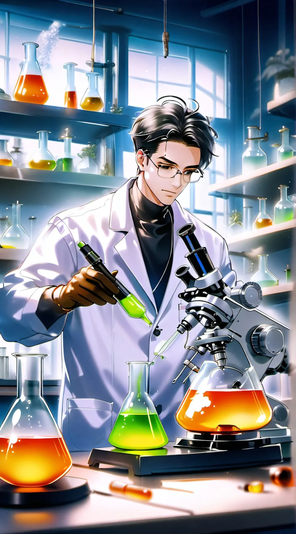 ai character: Scientists folks background