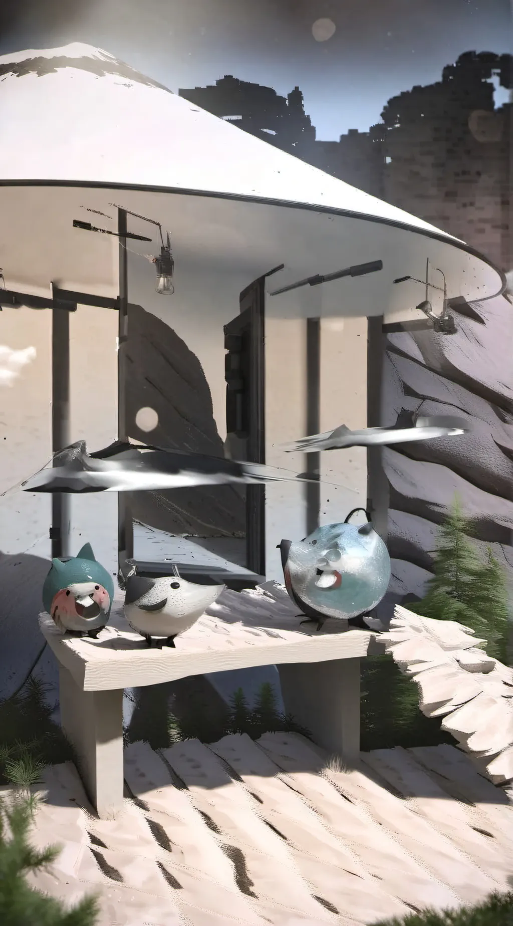 ai character: Evee Sabo Jigglypu  background