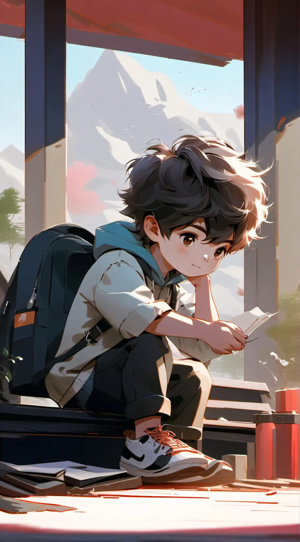 ai character: shy boy joe background