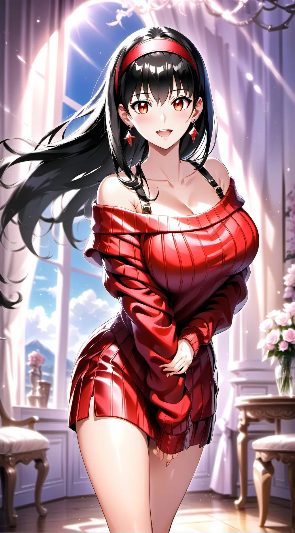 ai character: Yor forger  background