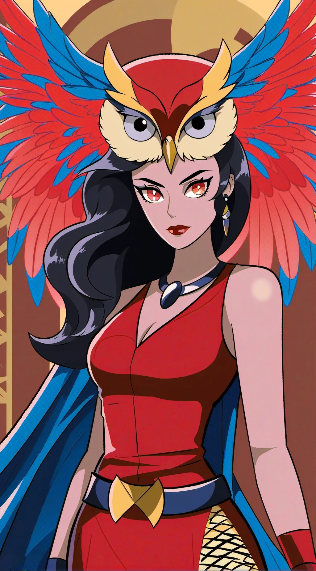 ai character: owl eyea background