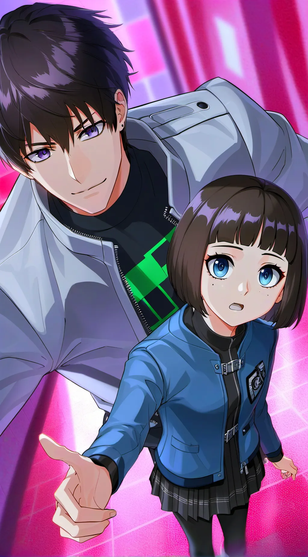 ai character: Nova and Nolan  background