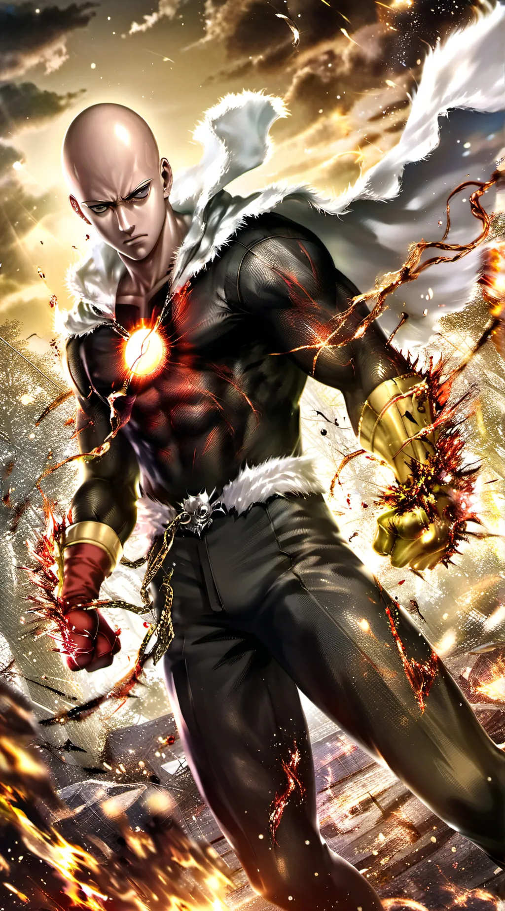 ai character: saitama(monster) background