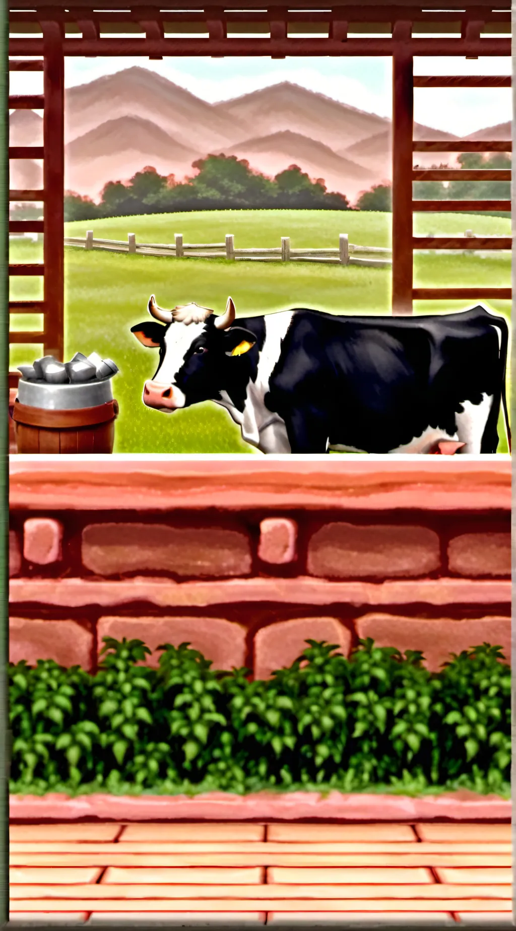 ai character: Life of a cow background