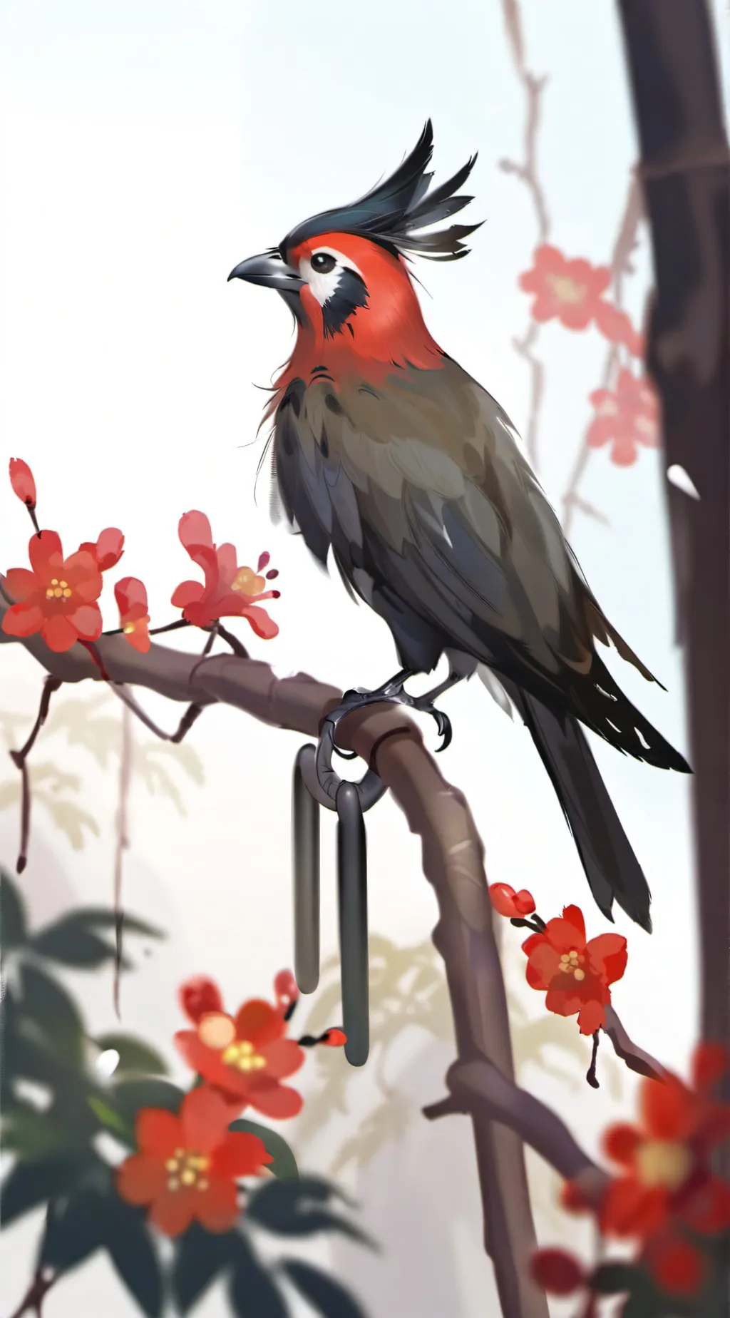 ai character: singing bird background