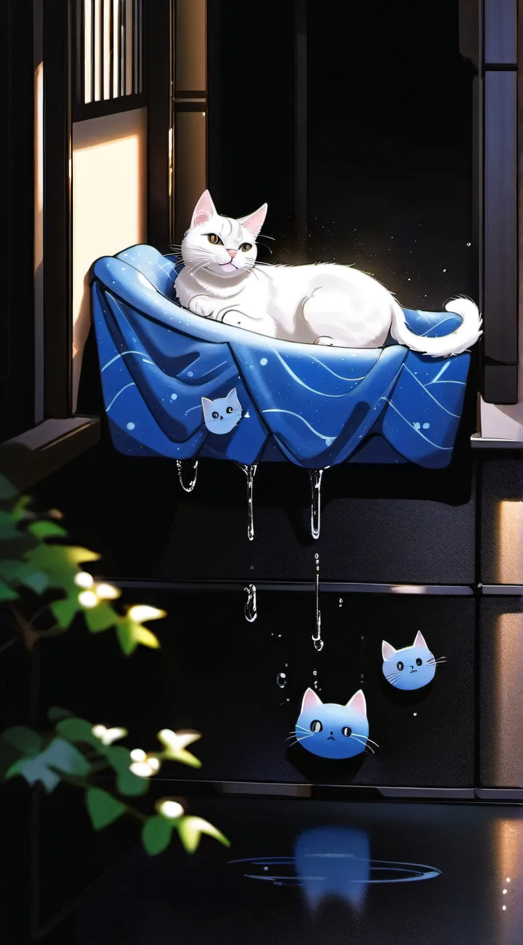 ai character: Sus cat nap background