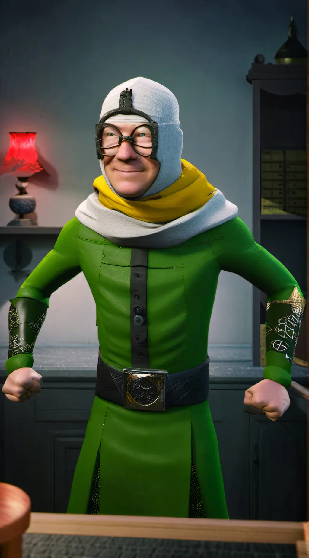 ai character: HE'S WEIRD  background