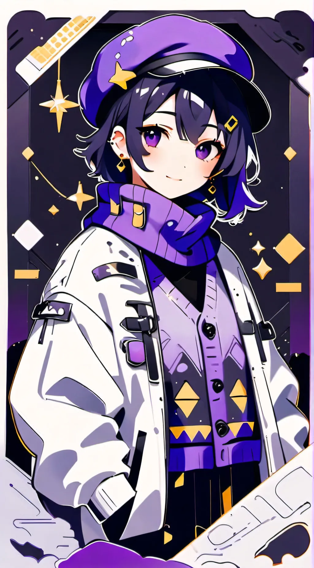ai character: Purple Girl background