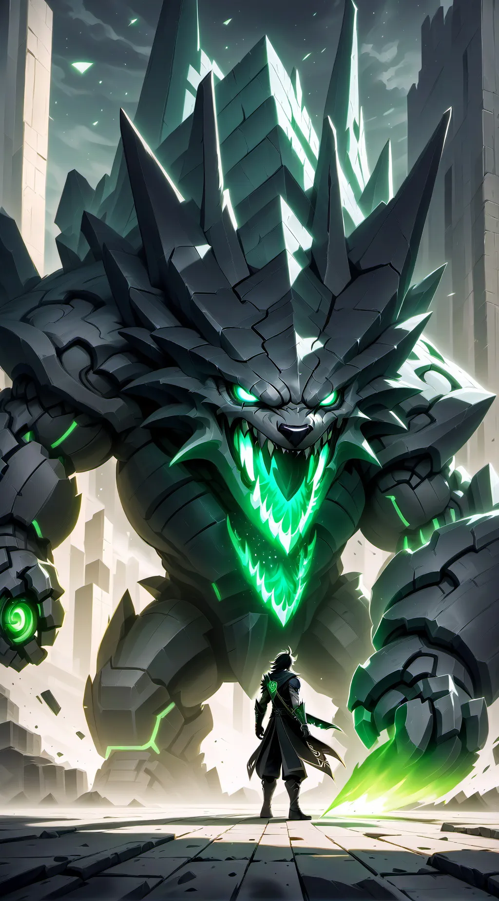 ai character: distruction background