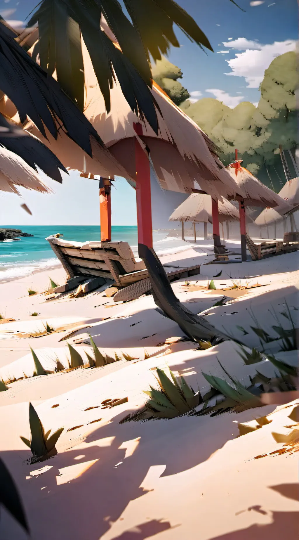 ai character: mha beach day background