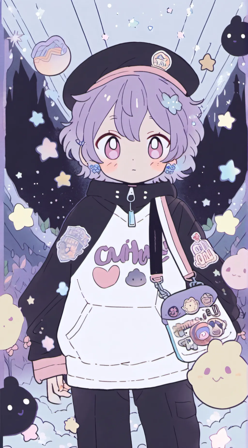 ai character: Baby cat nap background