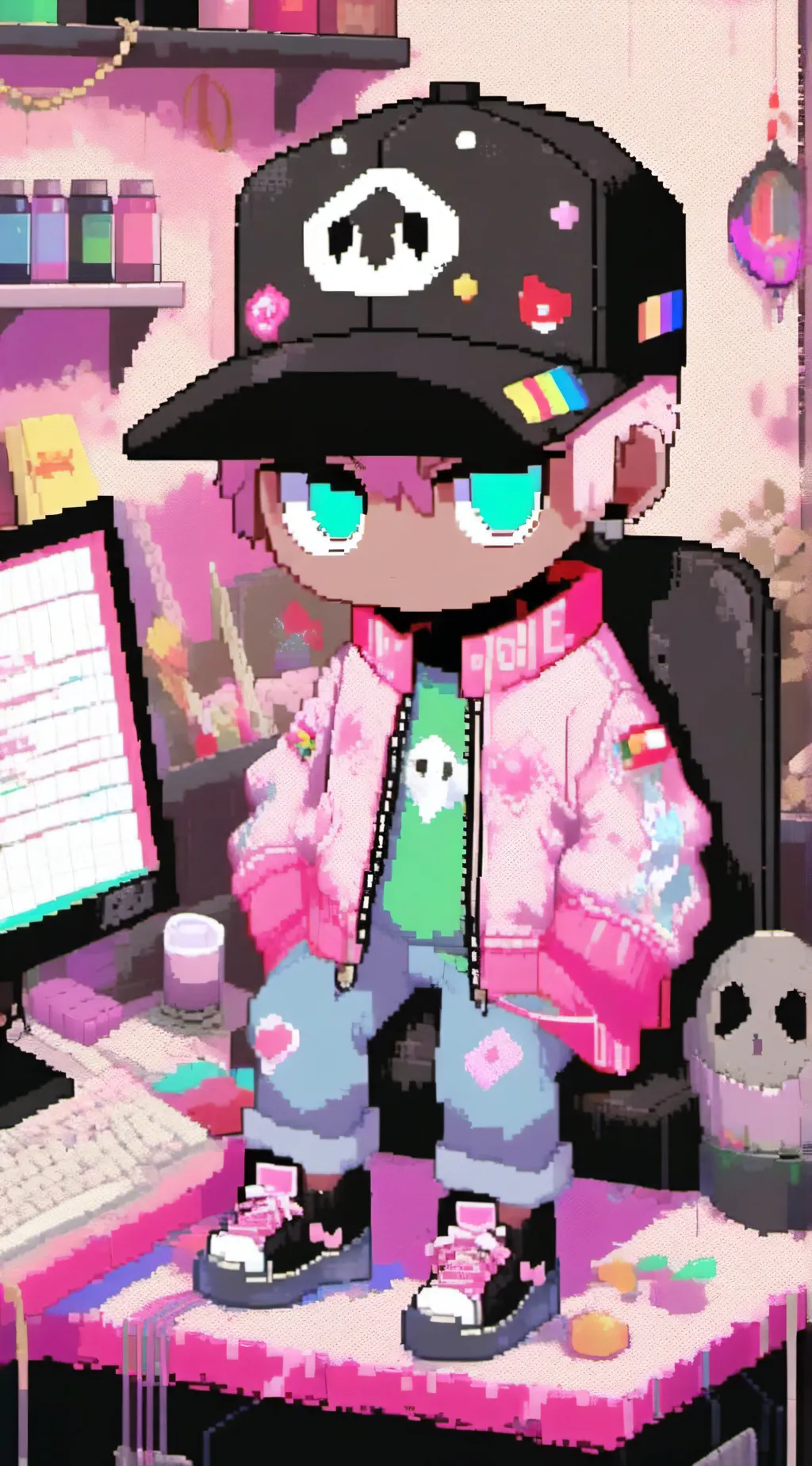 ai character: Dark cacao background