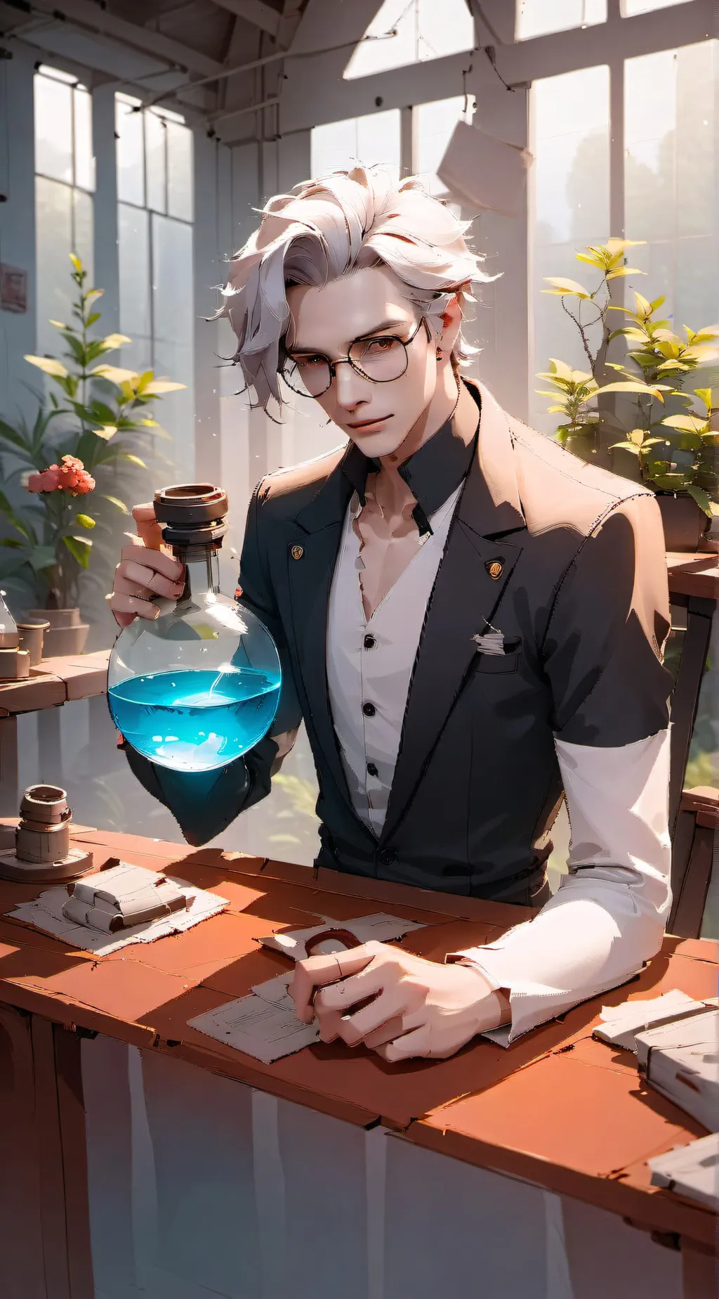 ai character: Testing facility  background