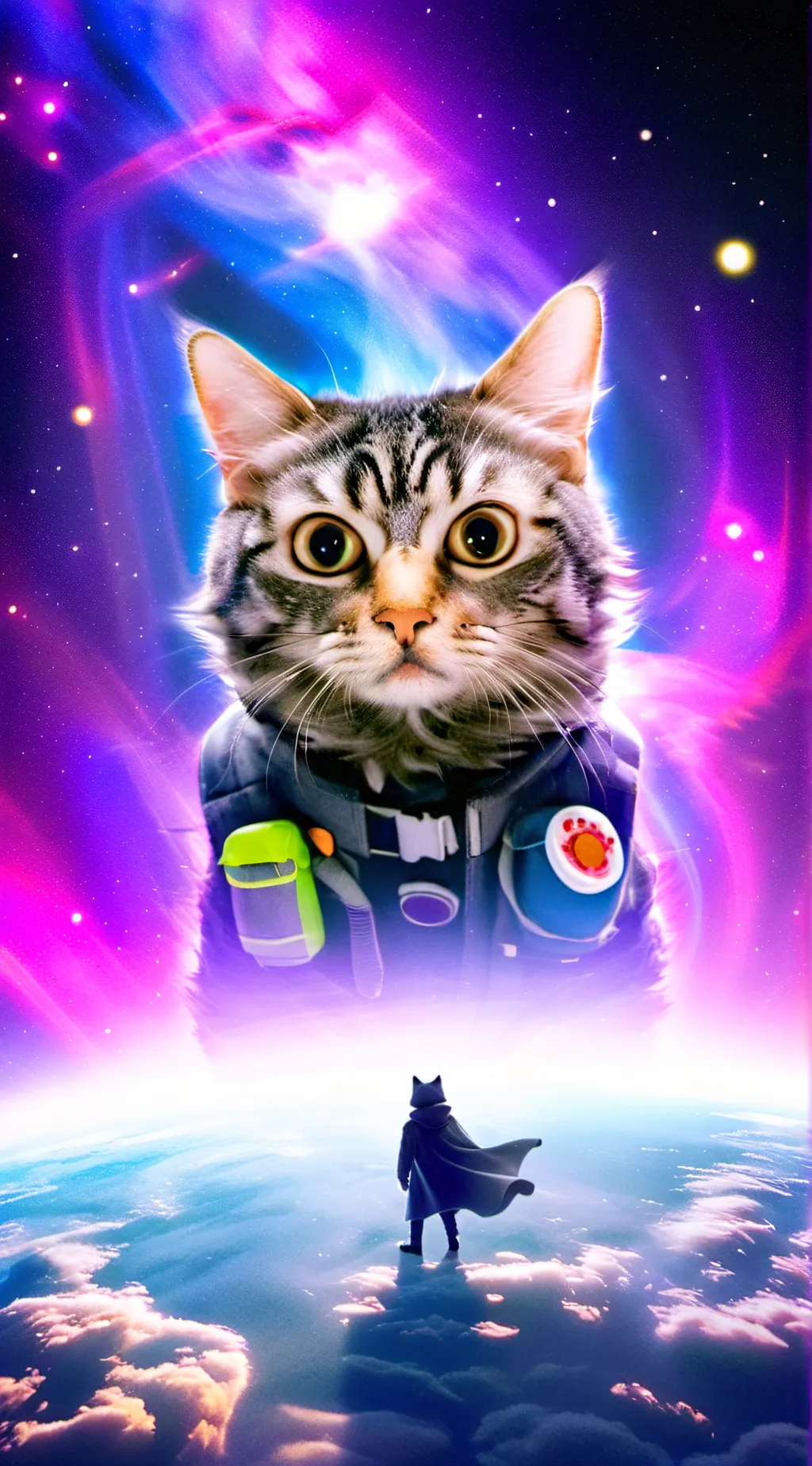 ai character: space cat background