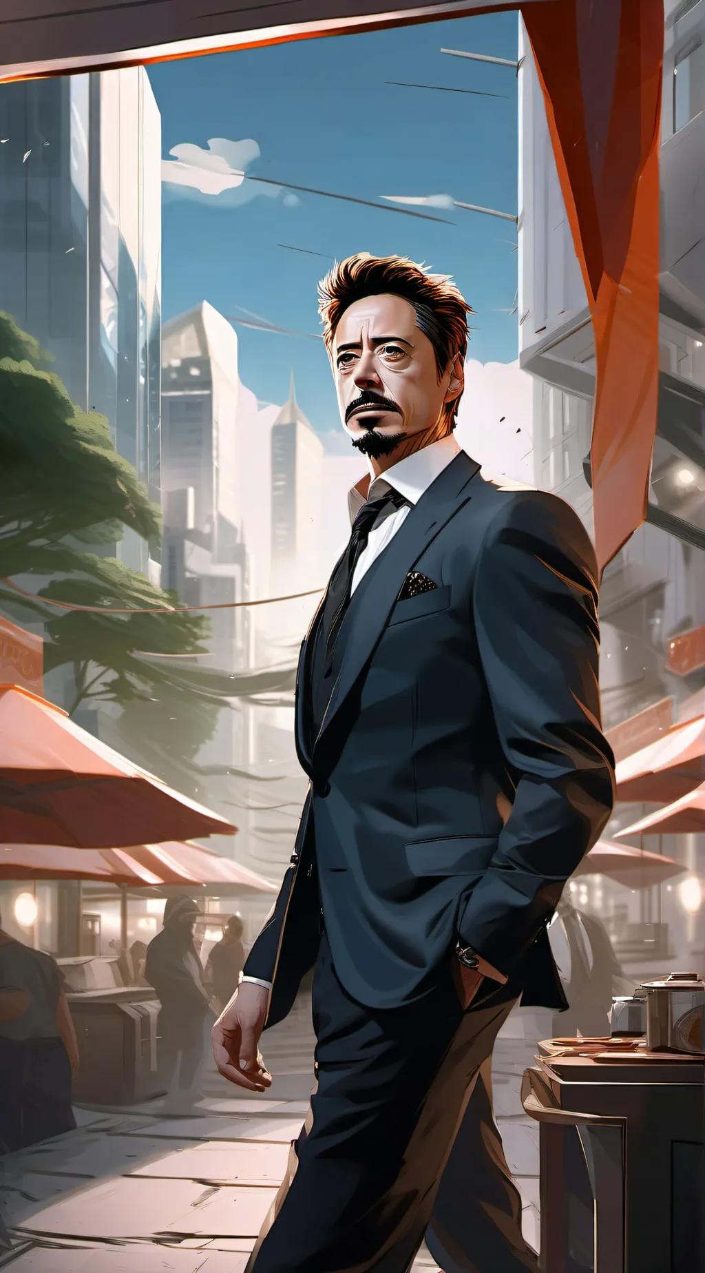 ai character: TonyStark+Avengers background