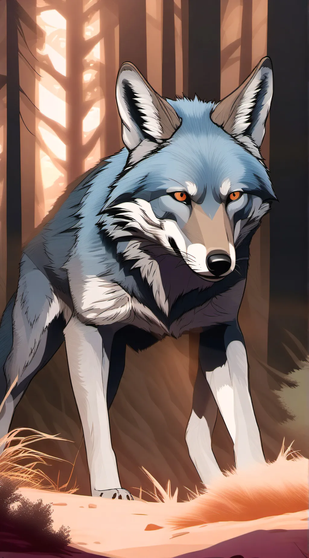 ai character: Blue Coyote background