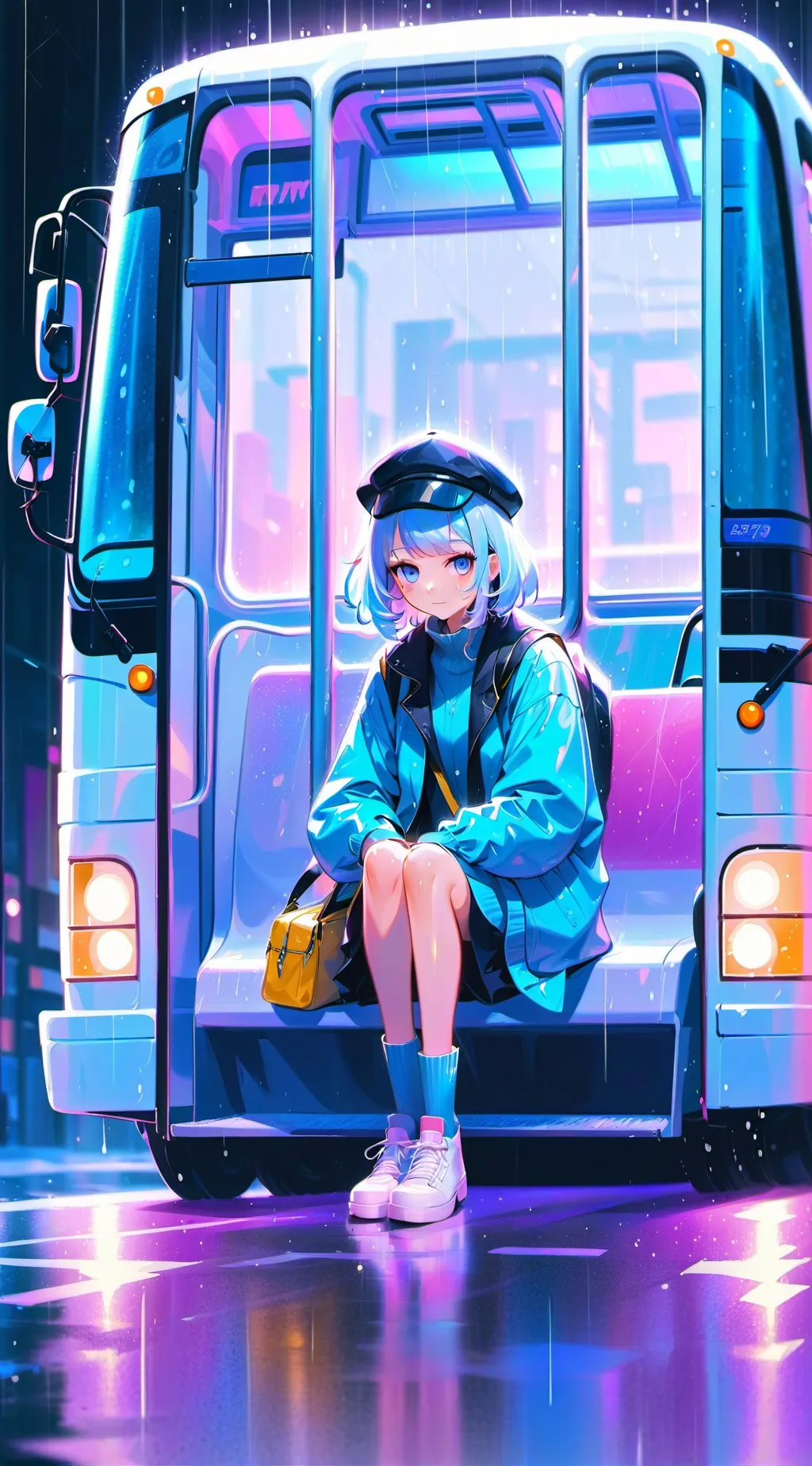 ai character: Kny road trip background