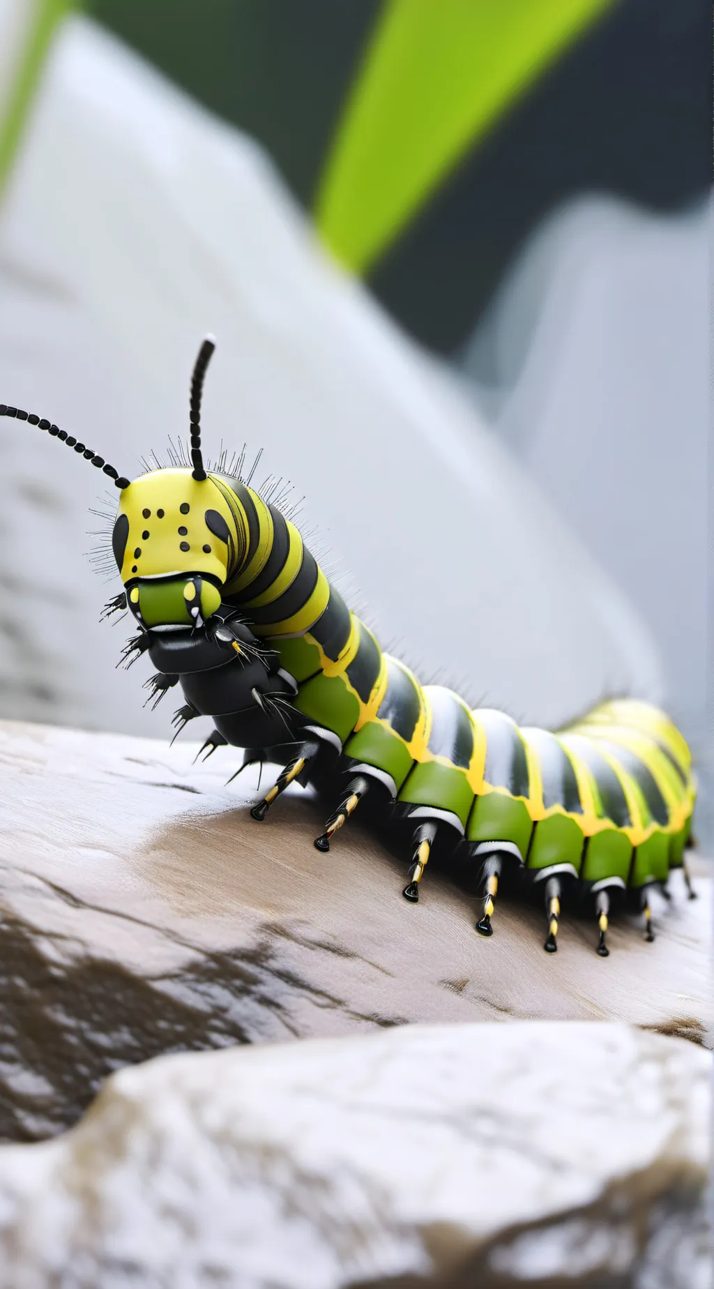 ai character: caterpillar background