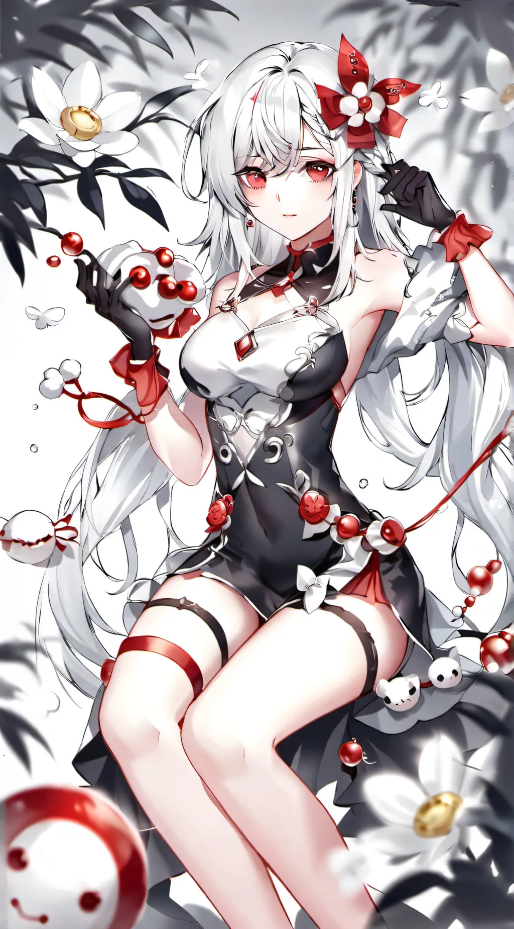 ai character: white feather background