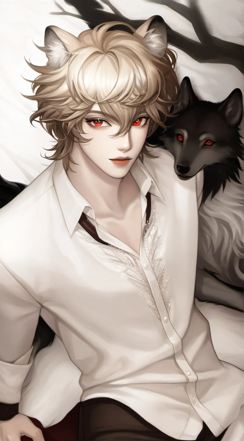 ai character: ✨Werewolf bakugo ✨ background