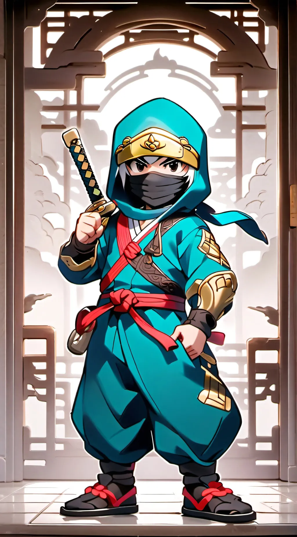 ai character: Ninjago Hotel background