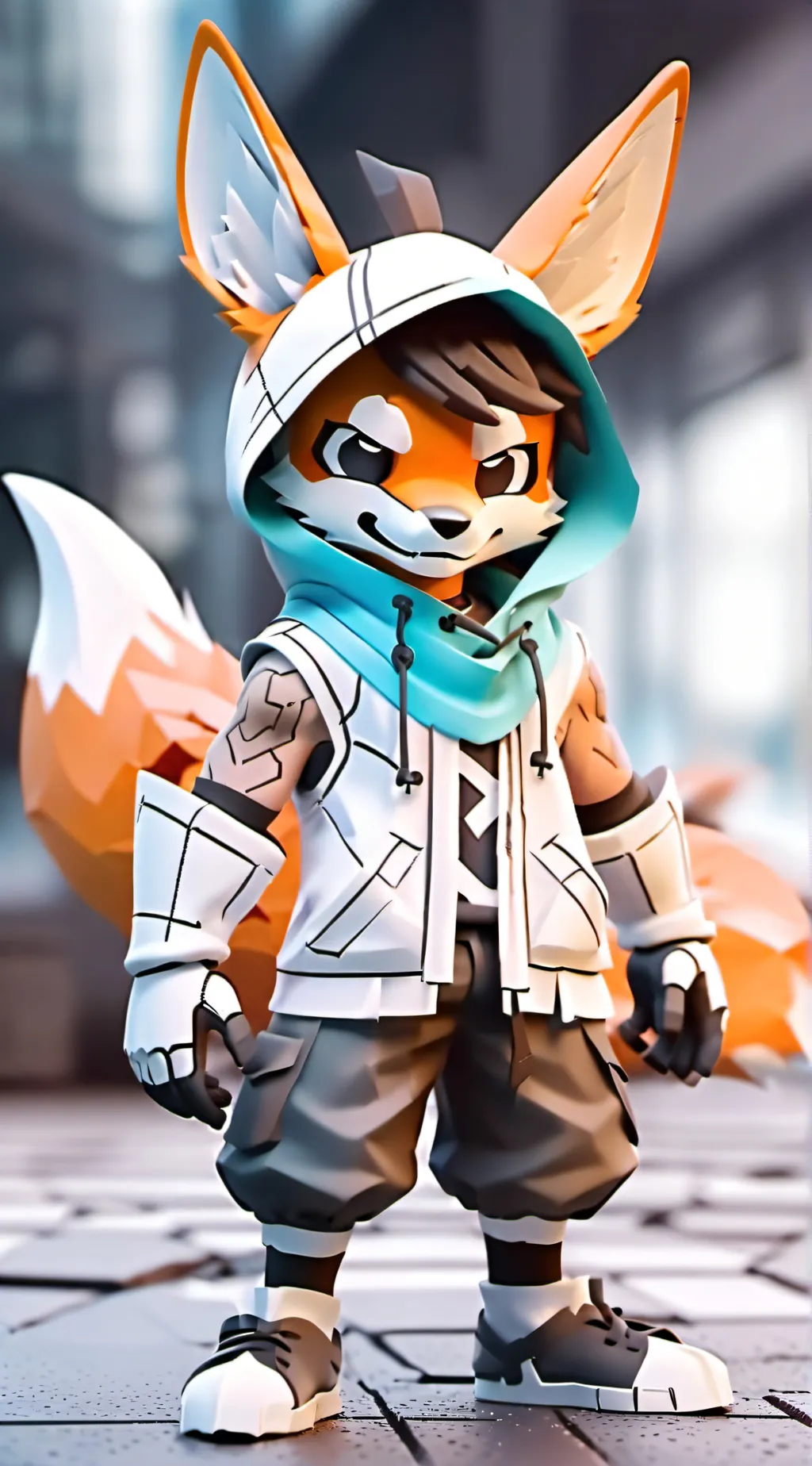 ai character: Fluffu the fox background