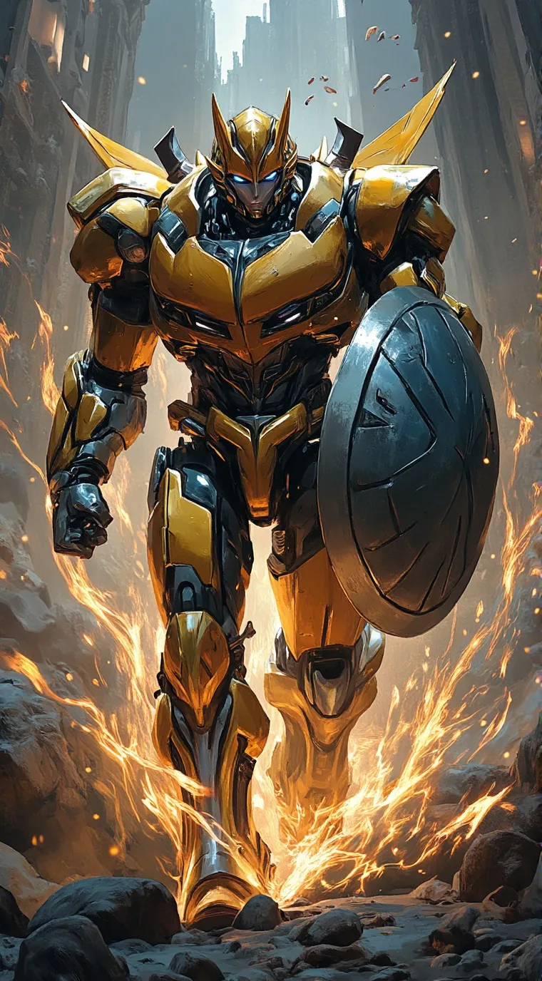 ai character: bumblebee x grim background