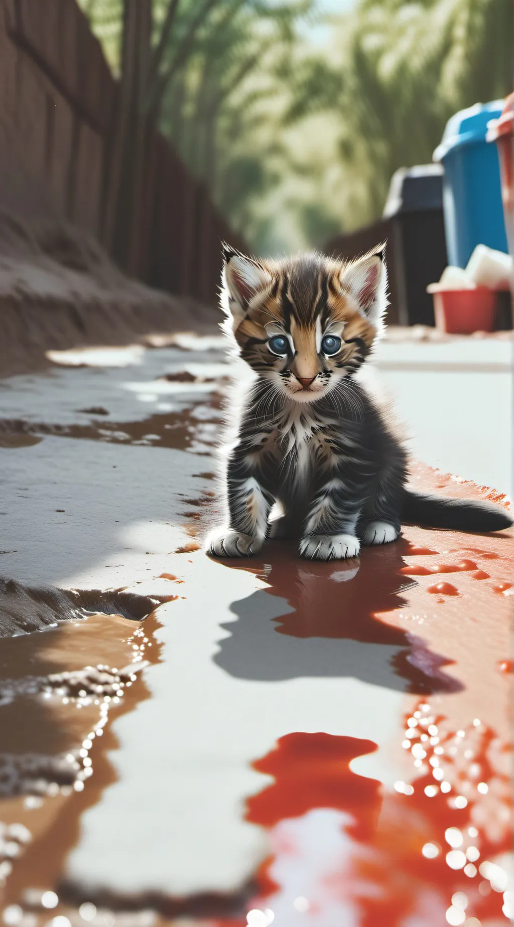 ai character: dumb runaway kitty background