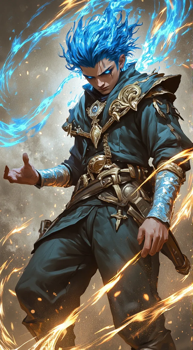 ai character: Blue background